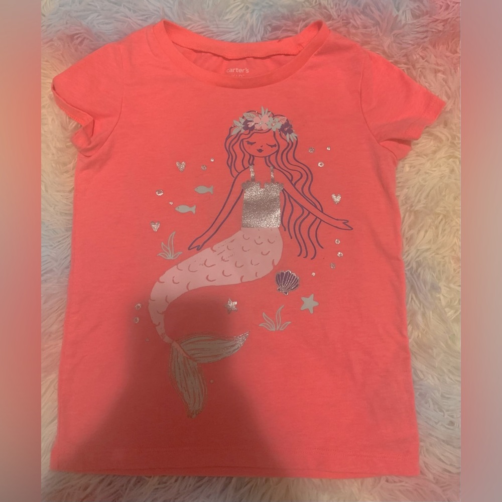 Girls Mermaid Carter’s 5T Pink Shirt
